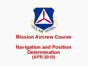 Mission Aircrew Course Navigation and Position Determination APR