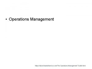 Operations Management https store theartofservice comThe Operations Management