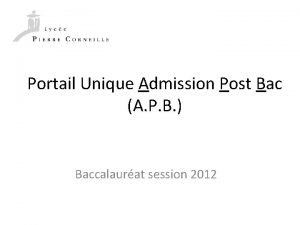 Portail Unique Admission Post Bac A P B