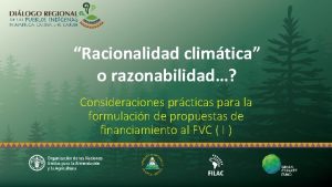 Racionalidad climtica o razonabilidad Consideraciones prcticas para la