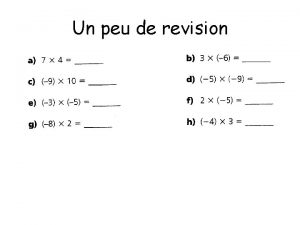 Un peu de revision 2 1 Les Exposants