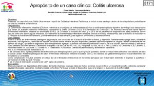 Apropsito de un caso clnico Colitis ulcerosa 5171