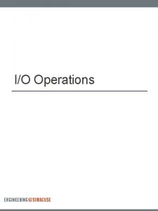 IO Operations Cast Operator Purpose to coerce object