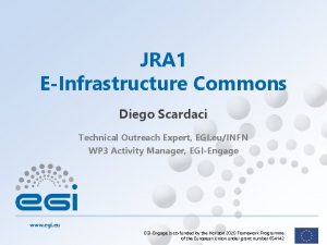 JRA 1 EInfrastructure Commons Diego Scardaci Technical Outreach