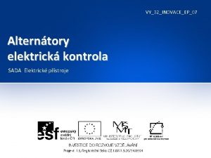 VY32INOVACEEP07 Alterntory elektrick kontrola SADA Elektrick pstroje Alterntory