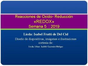 Reacciones de Oxido Reduccin REDOX Semana 5 2019