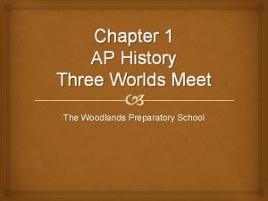 Chapter 1 AP History Three Worlds Meet The