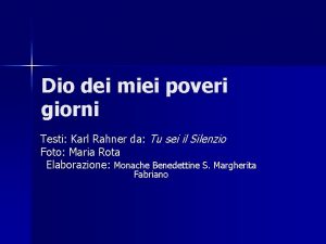 Dio dei miei poveri giorni Testi Karl Rahner