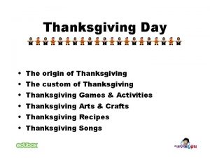 Thanksgiving Day The origin of Thanksgiving The custom