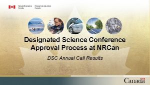 Designated Science Conference Approval Process at NRCan DSC