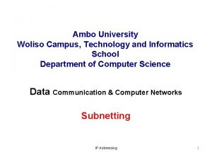 Ambo University Woliso Campus Technology and Informatics School