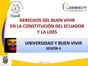 DERECHOS DEL BUEN VIVIR EN LA CONSTITUCIN DEL