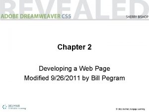 Chapter 2 Developing a Web Page Modified 9262011