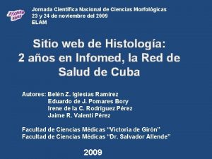 Jornada Cientfica Nacional de Ciencias Morfolgicas 23 y