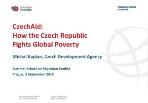 Czech Aid How the Czech Republic Fights Global