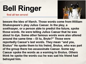 Bell Ringer find all ten errors beware the