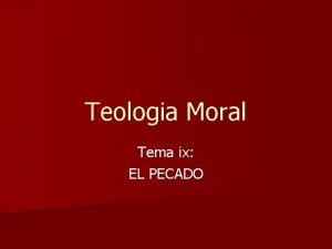 Teologia Moral Tema ix EL PECADO Definicines clsicas