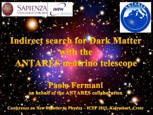 Indirect search for Dark Matter with the ANTARES