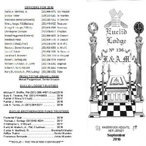 OFFICERS FOR 2016 PROXY TO THE GRAND LODGE