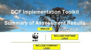 DCF Implementation Toolkit Summary of Assessment Results TEMPLATE