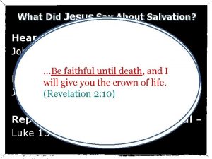 What Did Jesus Say About Salvation Confess HearMost