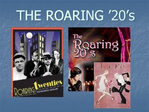 THE ROARING 20s POLITICS The Postwar Situation n