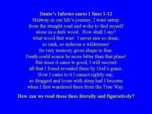 Dantes Inferno canto 1 lines 1 12 Midway