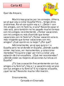 Carta 2 Querida Amparo Muchsimas gracias por los