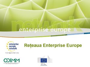 Title Reeaua Enterprise Europe Subtitle PLACE PARTNERS LOGO