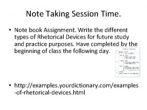 Note Taking Session Time Note book Assignment Write