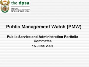 Public Management Watch PMW Public Service and Administration