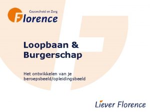 Loopbaan Burgerschap Het ontwikkelen van je beroepsbeeldopleidingsbeeld Agenda