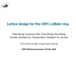 Lattice design for the CEPC collider ring Yiwei