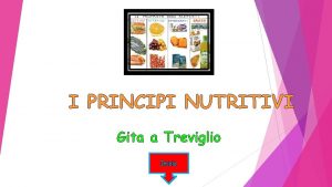 I PRINCIPI NUTRITIVI Gita a Treviglio Inizio Start