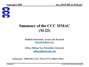 September 2005 doc IEEE 802 11 050 xxx