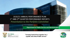 202021 ANNUAL PERFORMANCE PLAN 1 ST AND 2