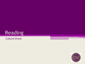 Reading Culture Shock Aims and Objectives Aims To
