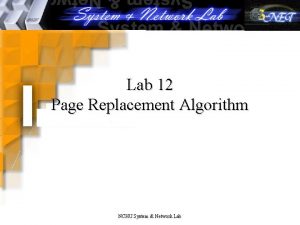 Lab 12 Page Replacement Algorithm NCHU System Network