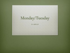 MondayTuesday 8 1 168 2 16 Agenda v