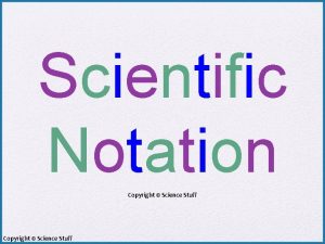 Scientific Notation Copyright Science Stuff Bell Ringer Using