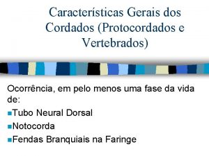 Caractersticas Gerais dos Cordados Protocordados e Vertebrados Ocorrncia