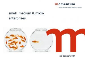 small medium micro enterprises 25 October 2007 small
