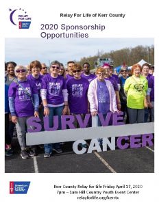 Relay For Life of Kerr County 2020 Sponsorship