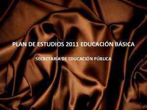 PLAN DE ESTUDIOS 2011 EDUCACIN BSICA SECRETARA DE