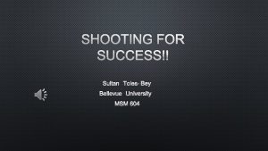 SHOOTING FOR SUCCESS SULTAN TOLESBEY BELLEVUE UNIVERSITY MSM