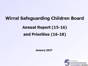 Wirral Safeguarding Children Board Annual Report 15 16