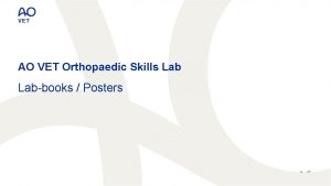 AO VET Orthopaedic Skills Labbooks Posters 1 Position