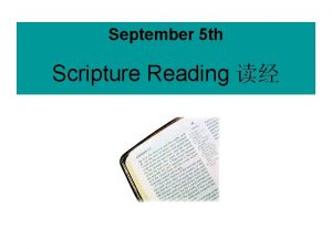 September 5 th Scripture Reading Index POSITION Crucified