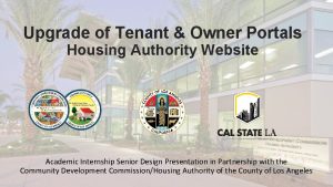 Upgrade of Tenant Owner Portals Housing Authority Website