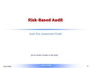 RiskBased Audit Risk Assessment Model Excel model included
